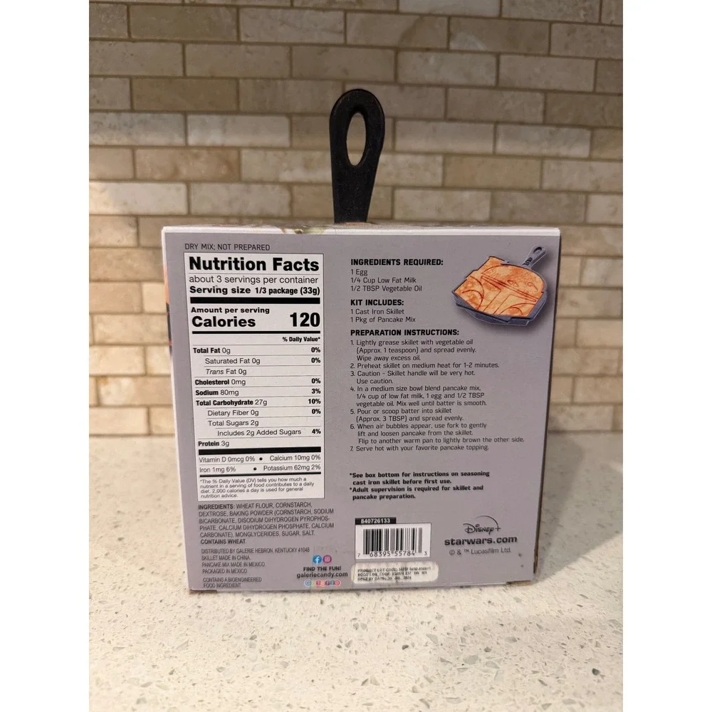 Disney Star Wars Boba Fett Cast Iron Skillet Pancake Mix Collectible
